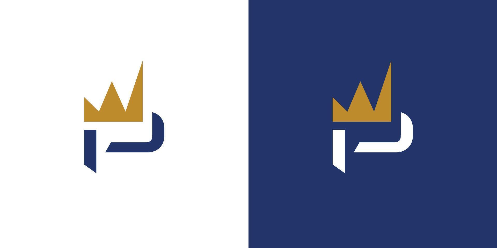 The P King logo design is unique and modern vector