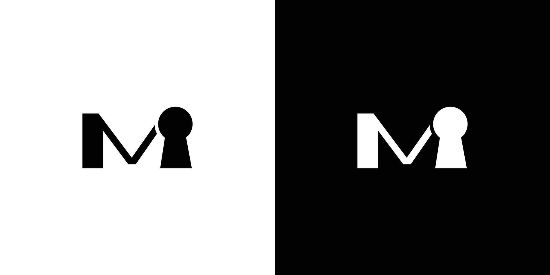 simple and unique M key logo design vector
