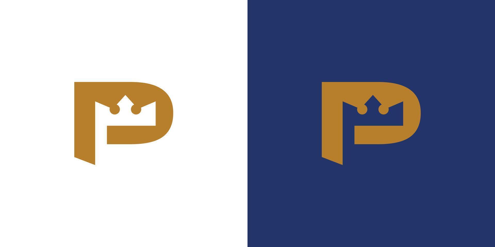 P King logo design is modern and unique vector