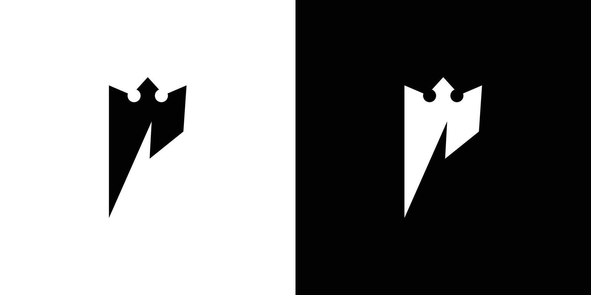 The P King logo design is simple and unique vector