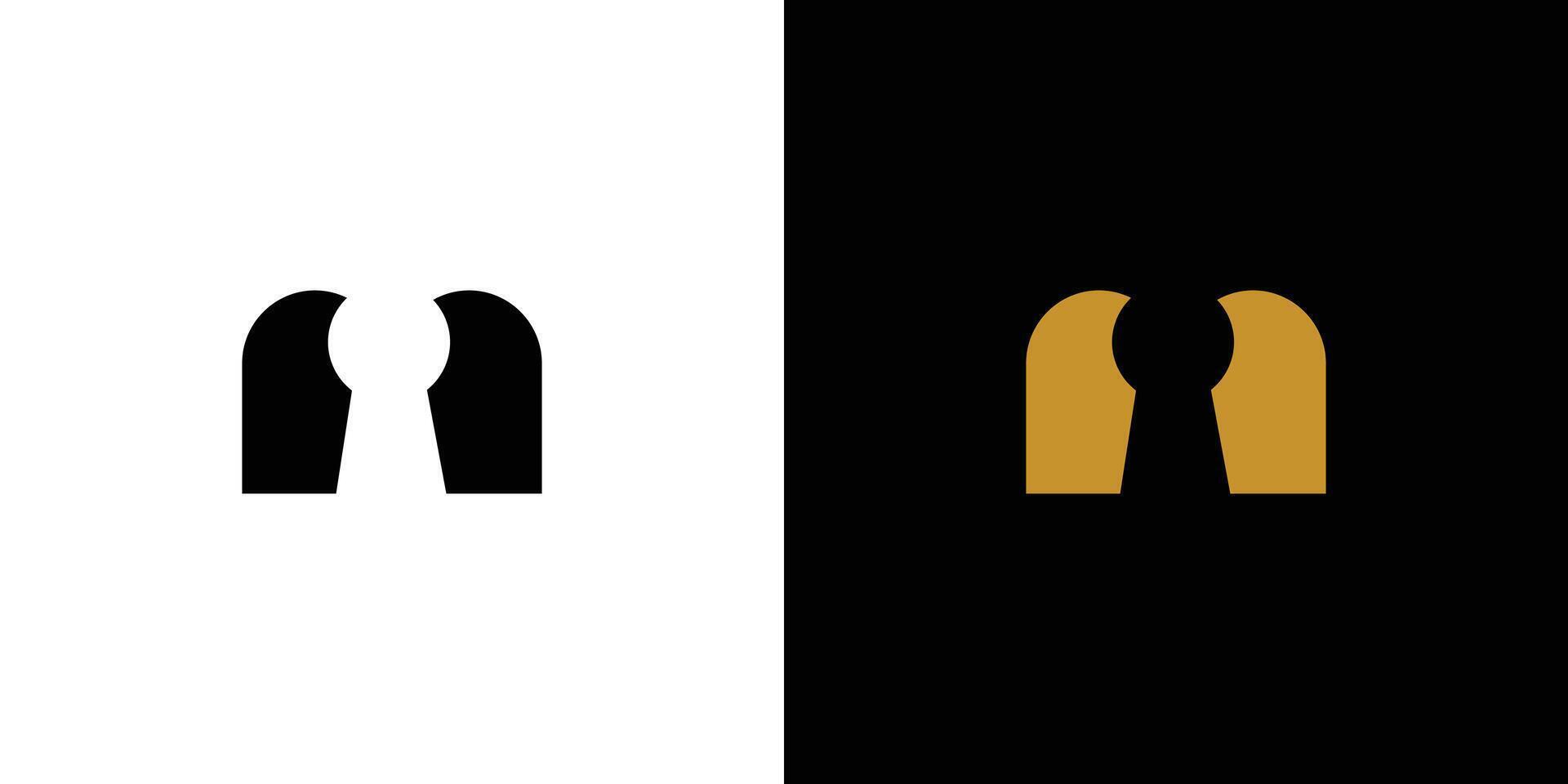 Simple and unique The initial M key logo design vector