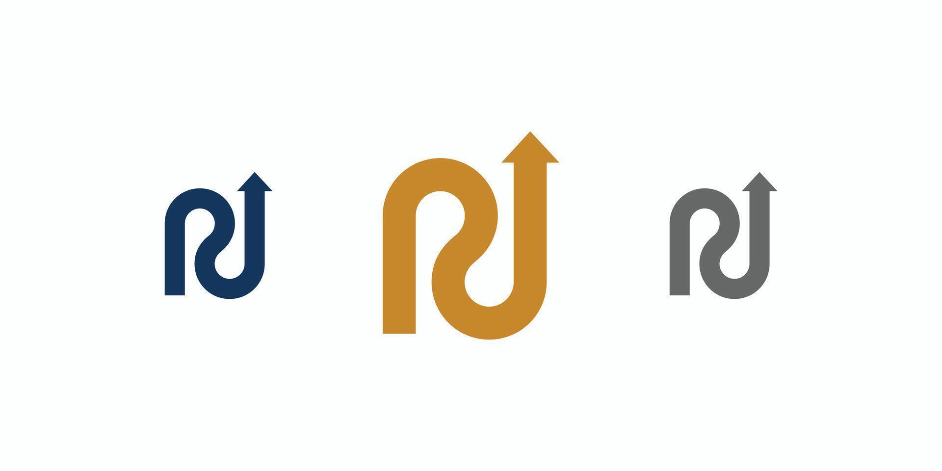 Unique and modern N Up logo design vector