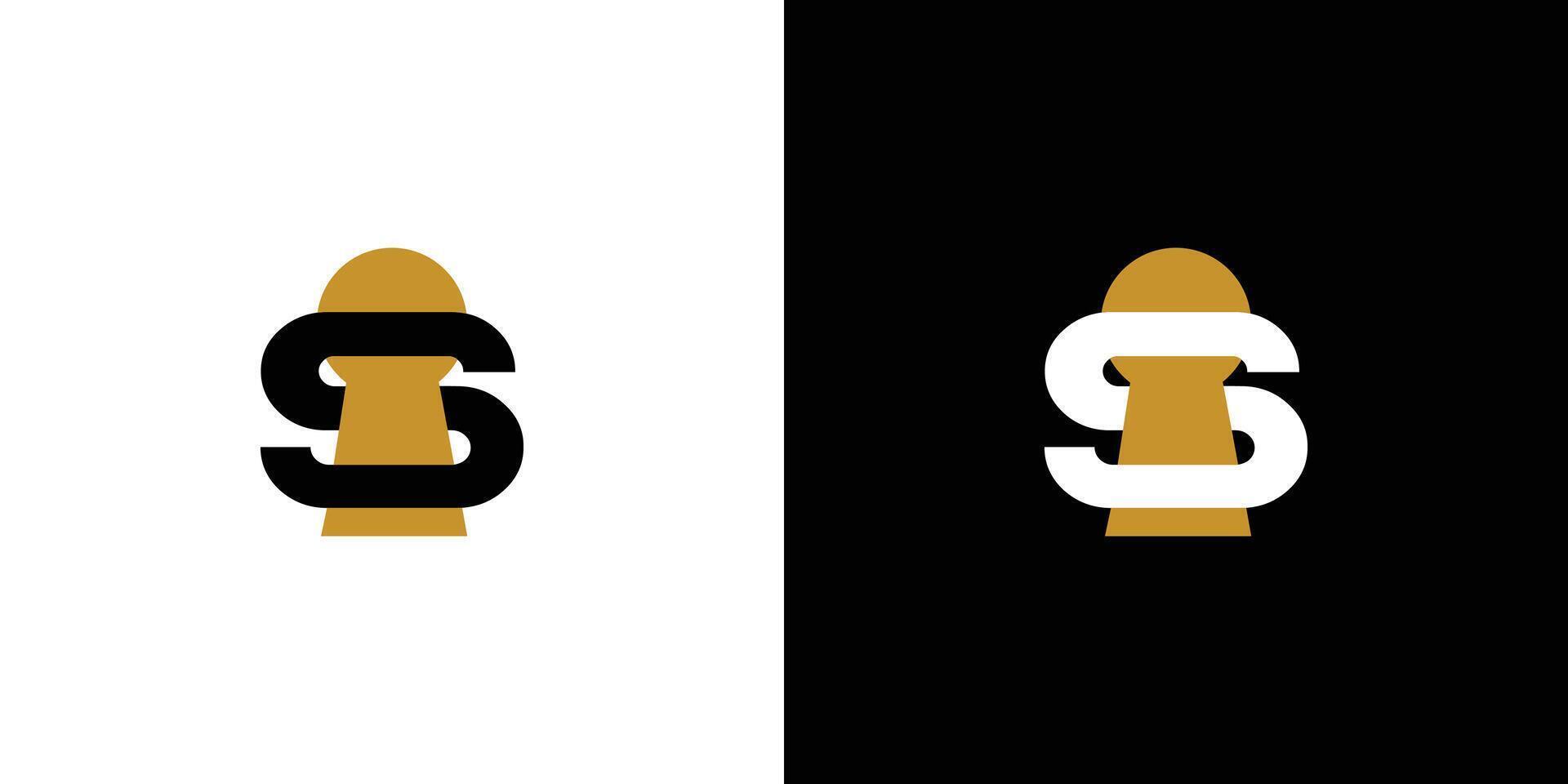 The initial S key logo design is simple and unique vector