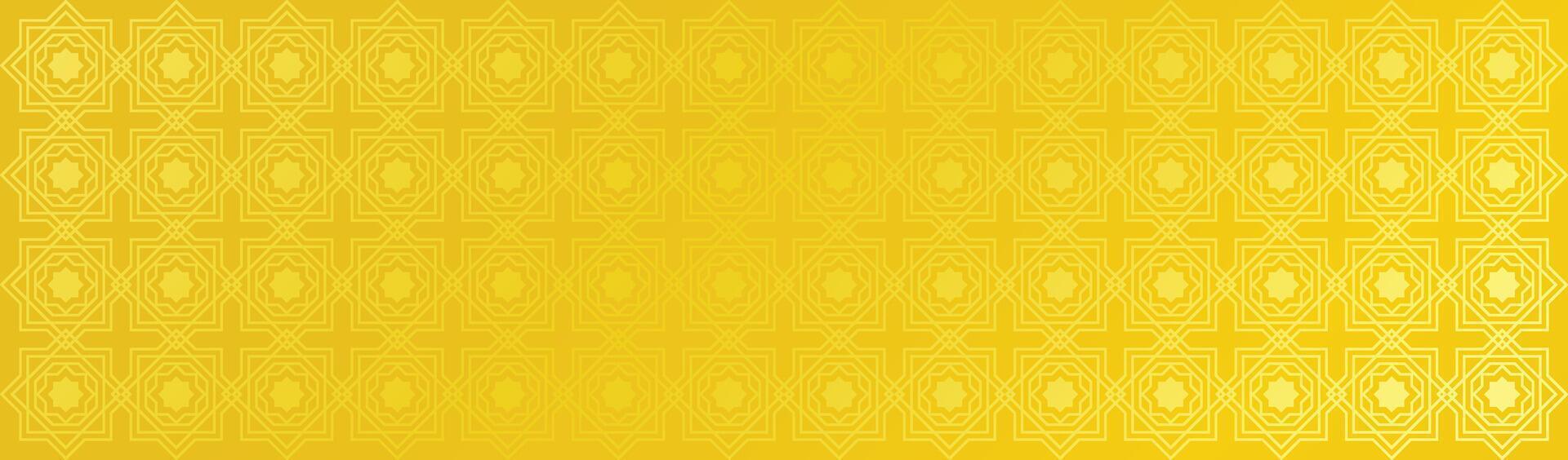 Islamic Oriental Mosque Pattern Golden Muslim Banner vector