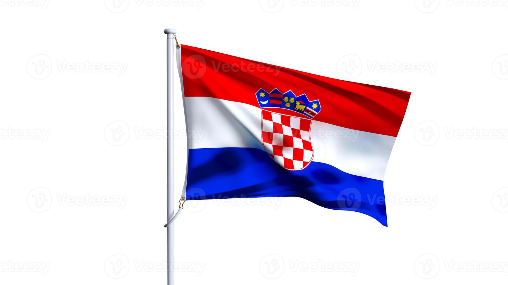 Waving flag of croatian isolated on white background. photo