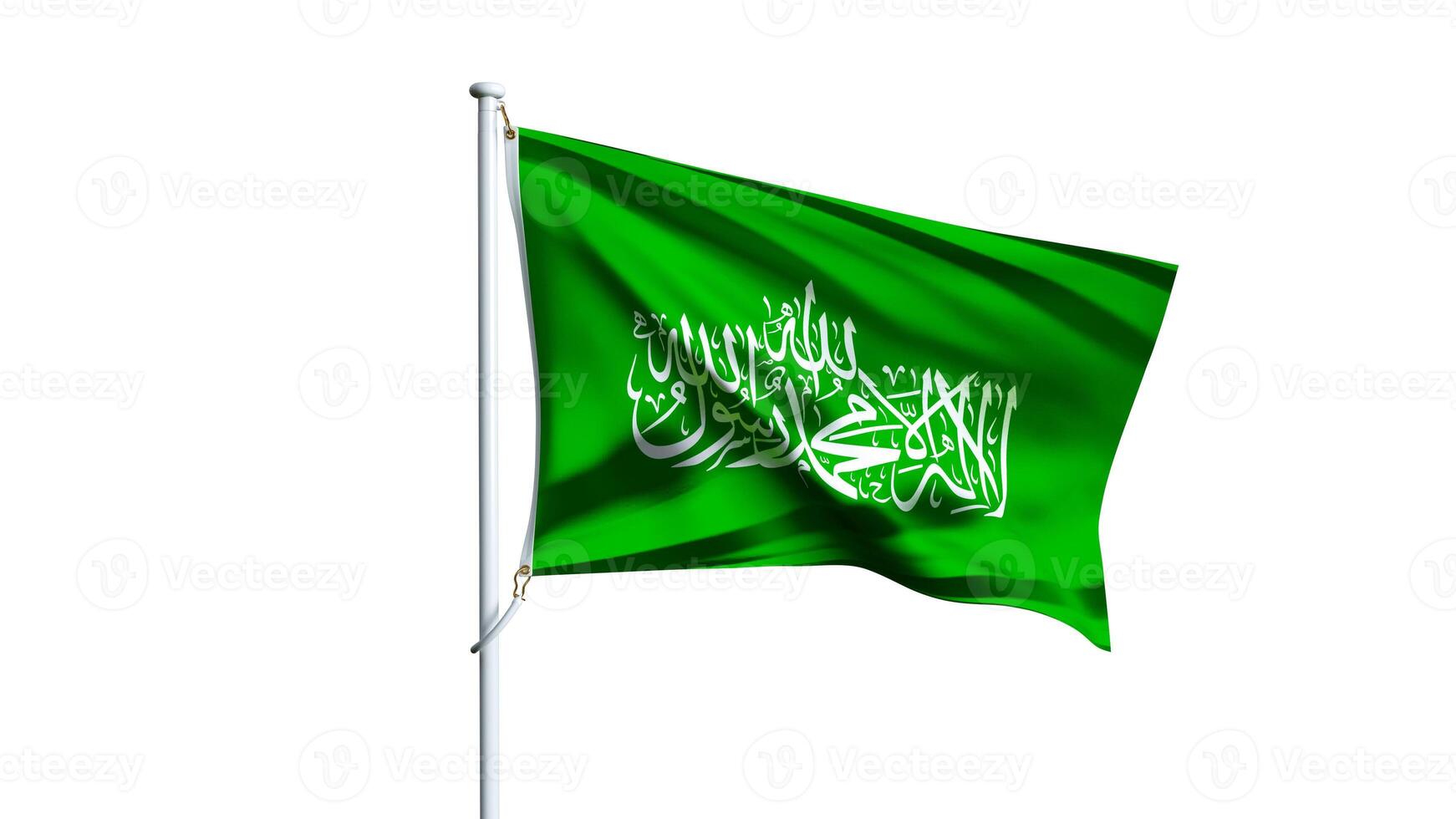 3D render of Waving Flag of Hamas, Resistance Movement. Palestine Hamas Flag. photo