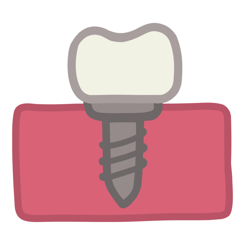 dental implant icon on a red background png
