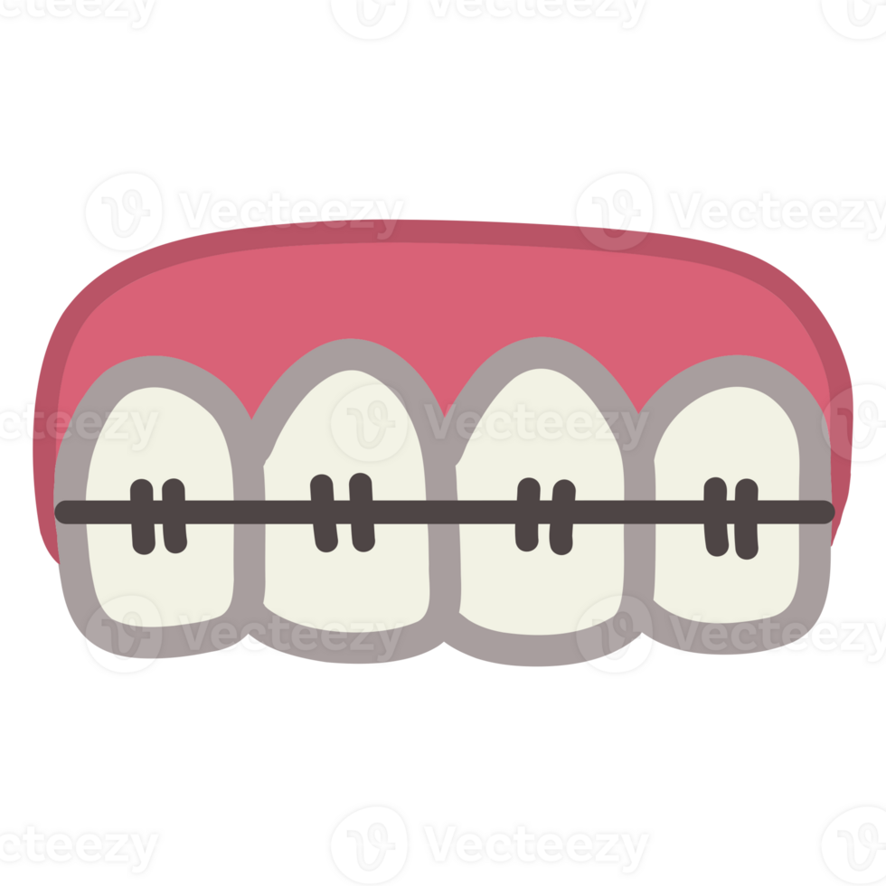 a tooth with braces png