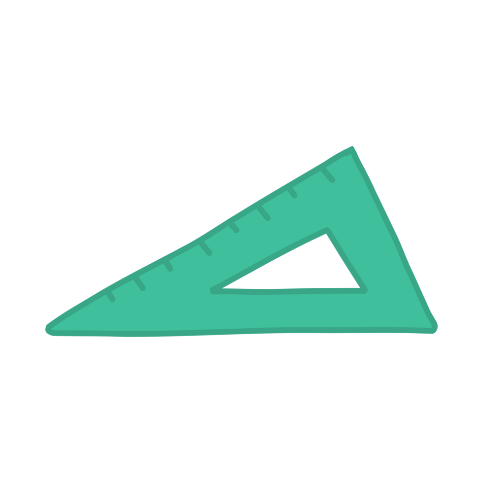 a green ruler icon in cartoon style png