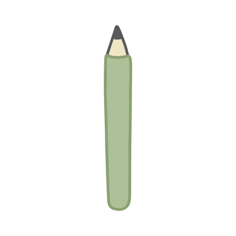 a green pencil icon in flat style png