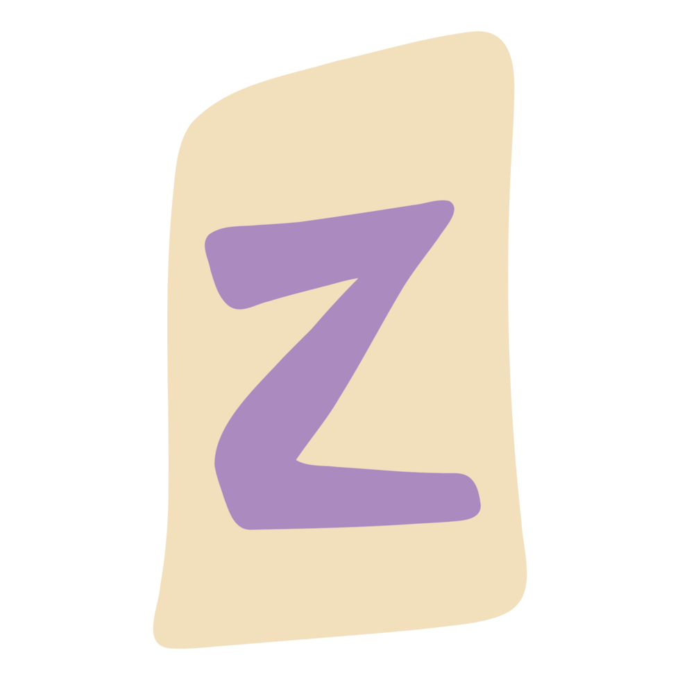 a letter z in purple and yellow png