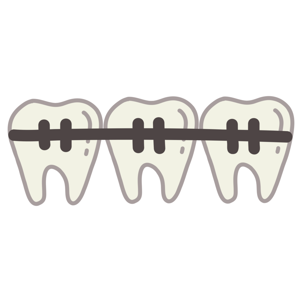 a tooth with braces on it png