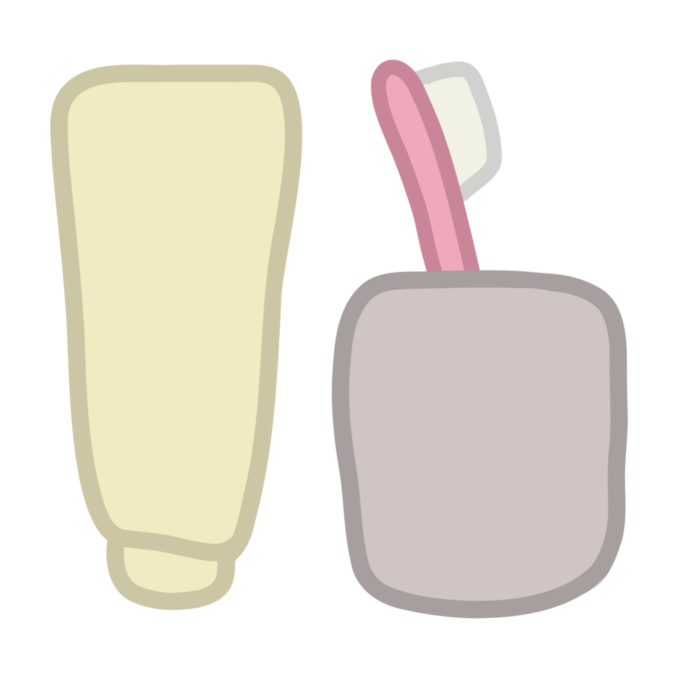 a toothbrush and toothpaste on a transparent background png