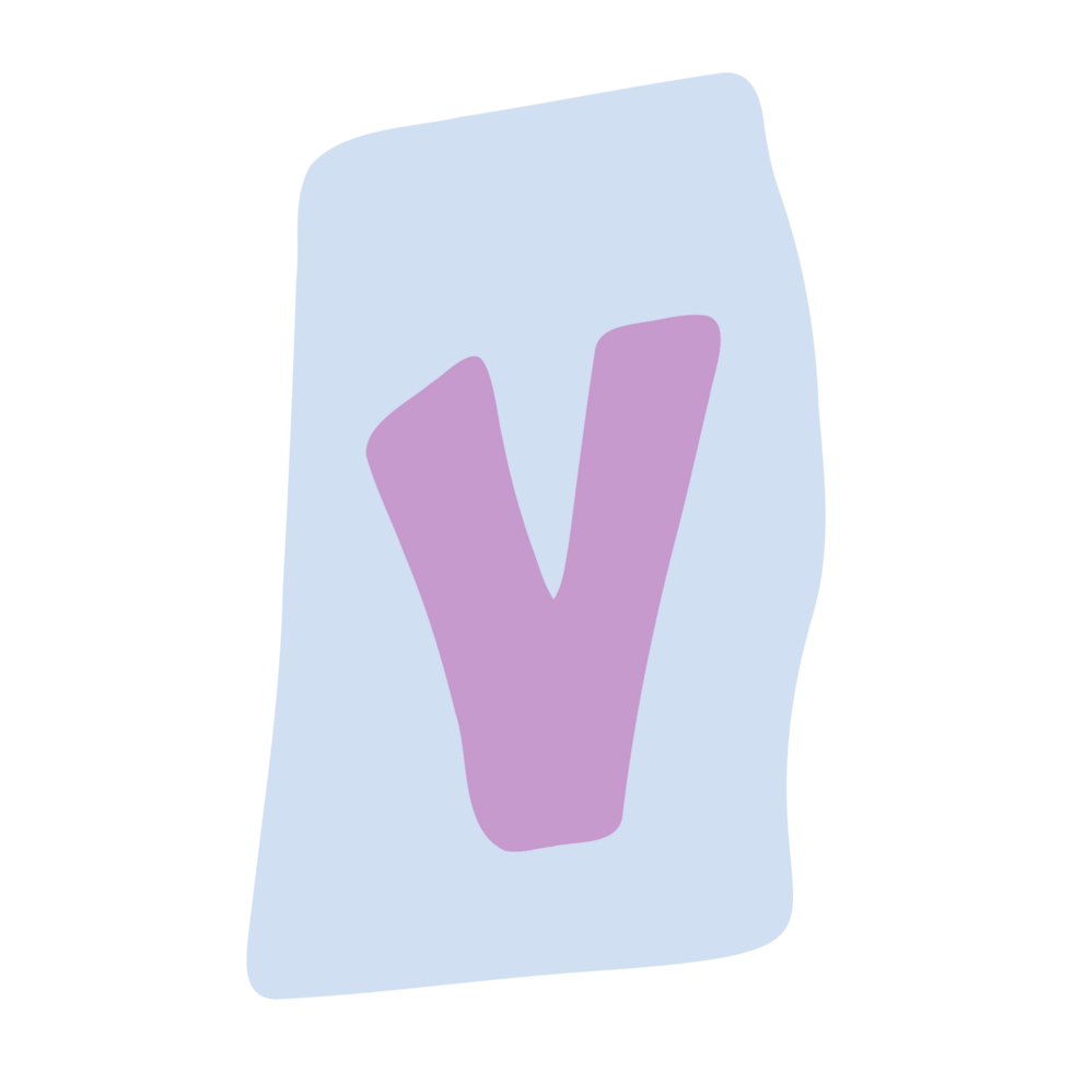 a letter v in purple and blue png