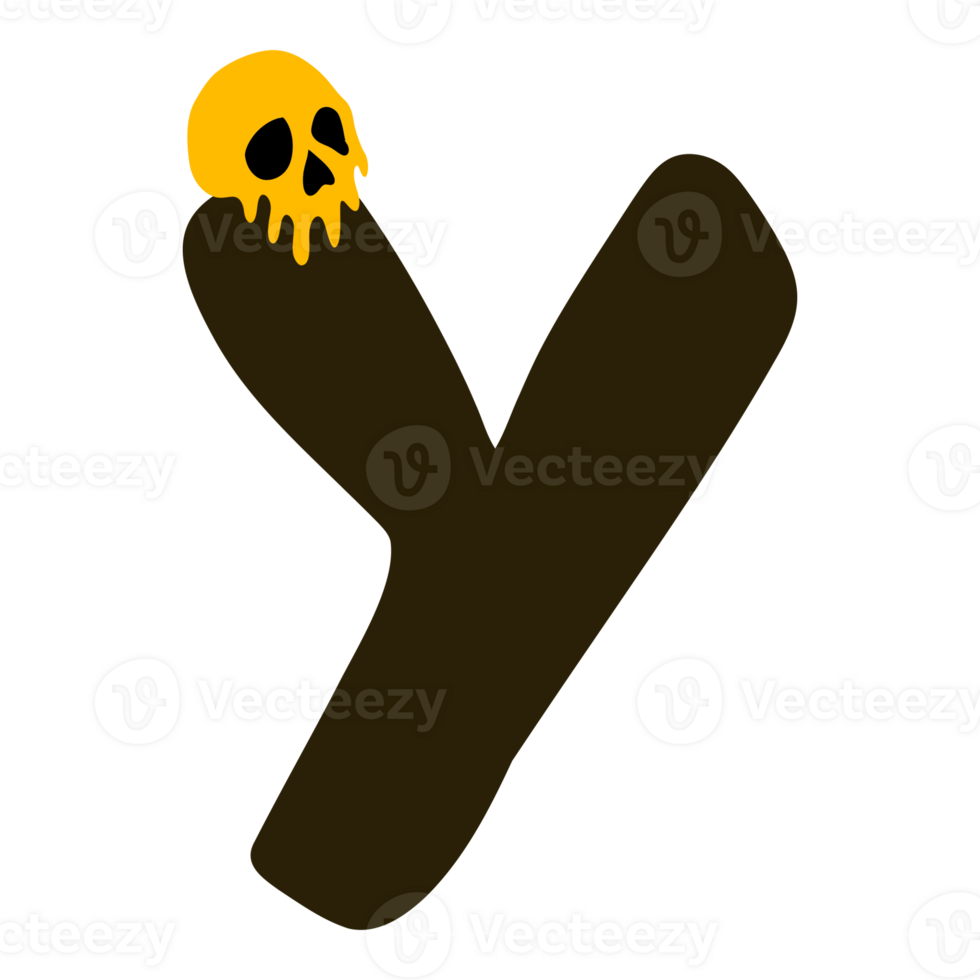 Simple alphabet skull png