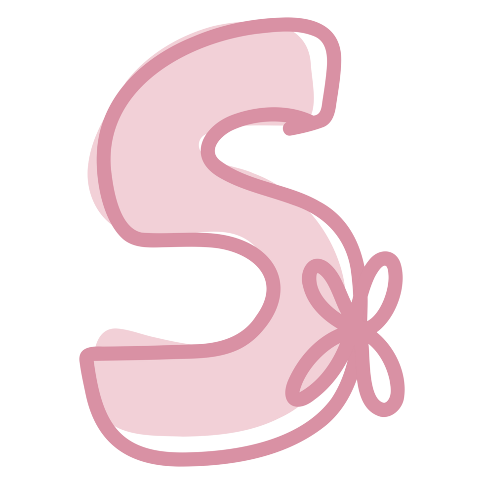 S alphabet with pink bow png