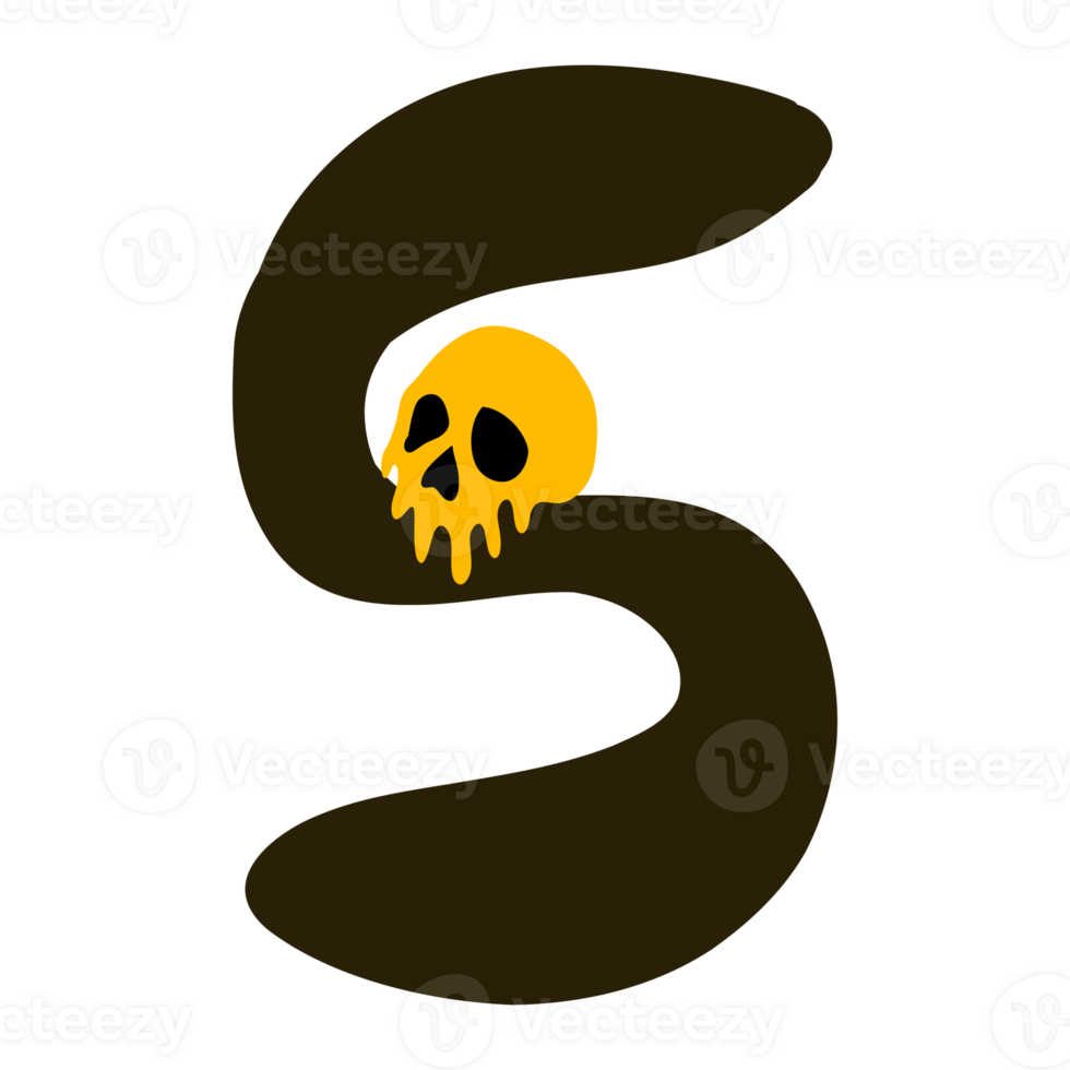 Skull font alphabet s png