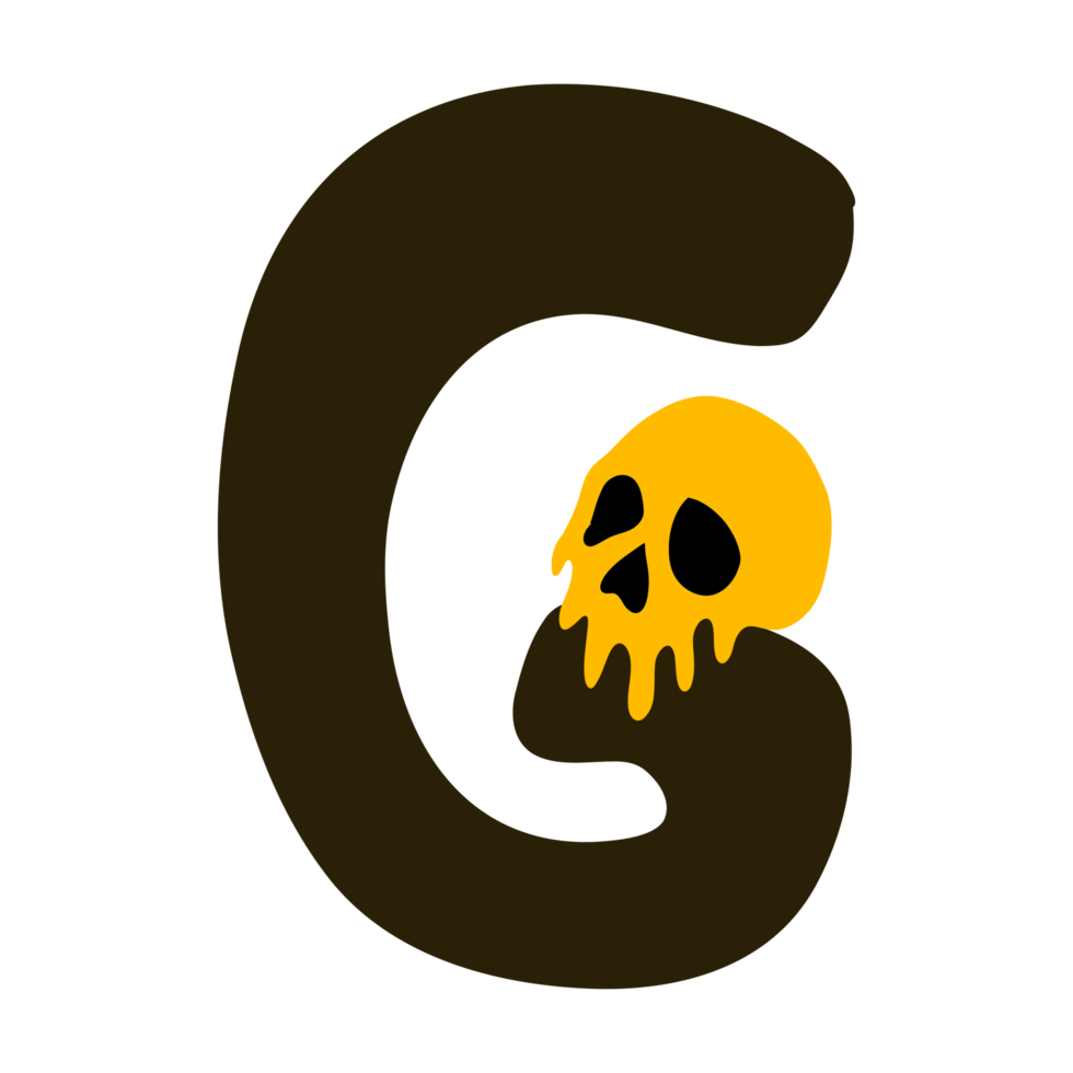 Skull alphabet G png