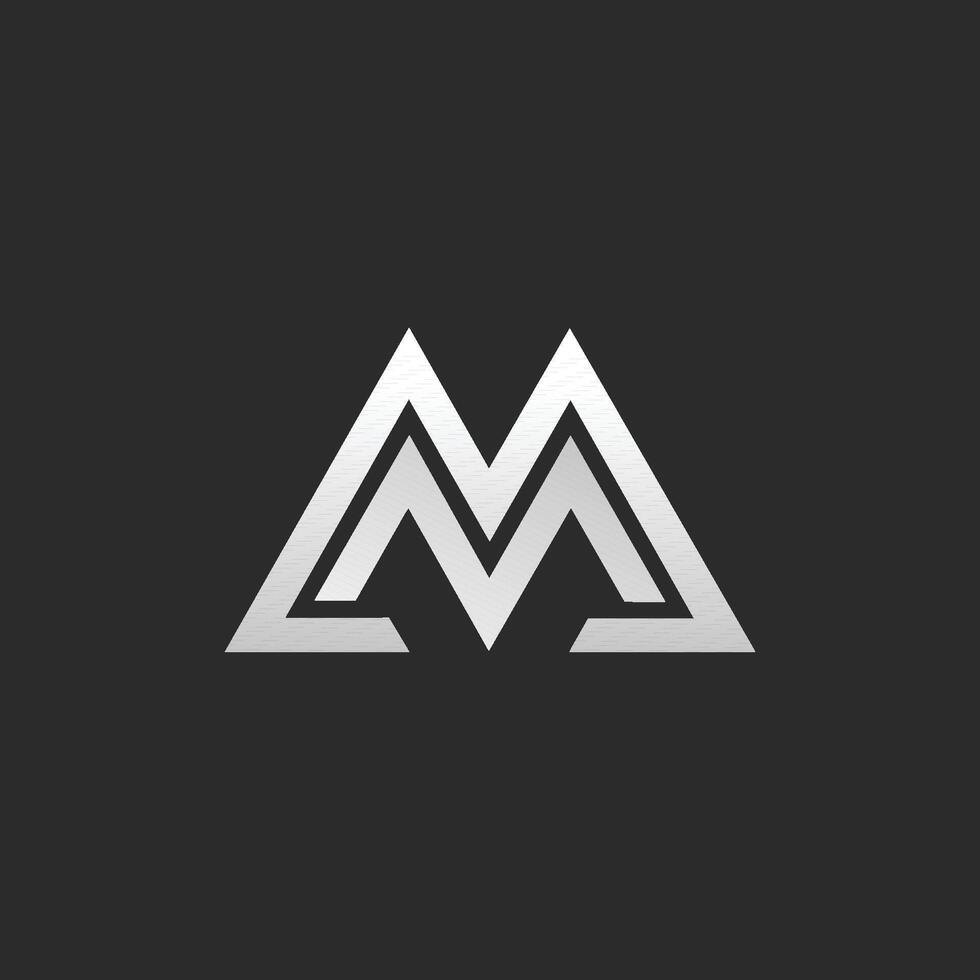 Minimalist geometric letter M logo template vector