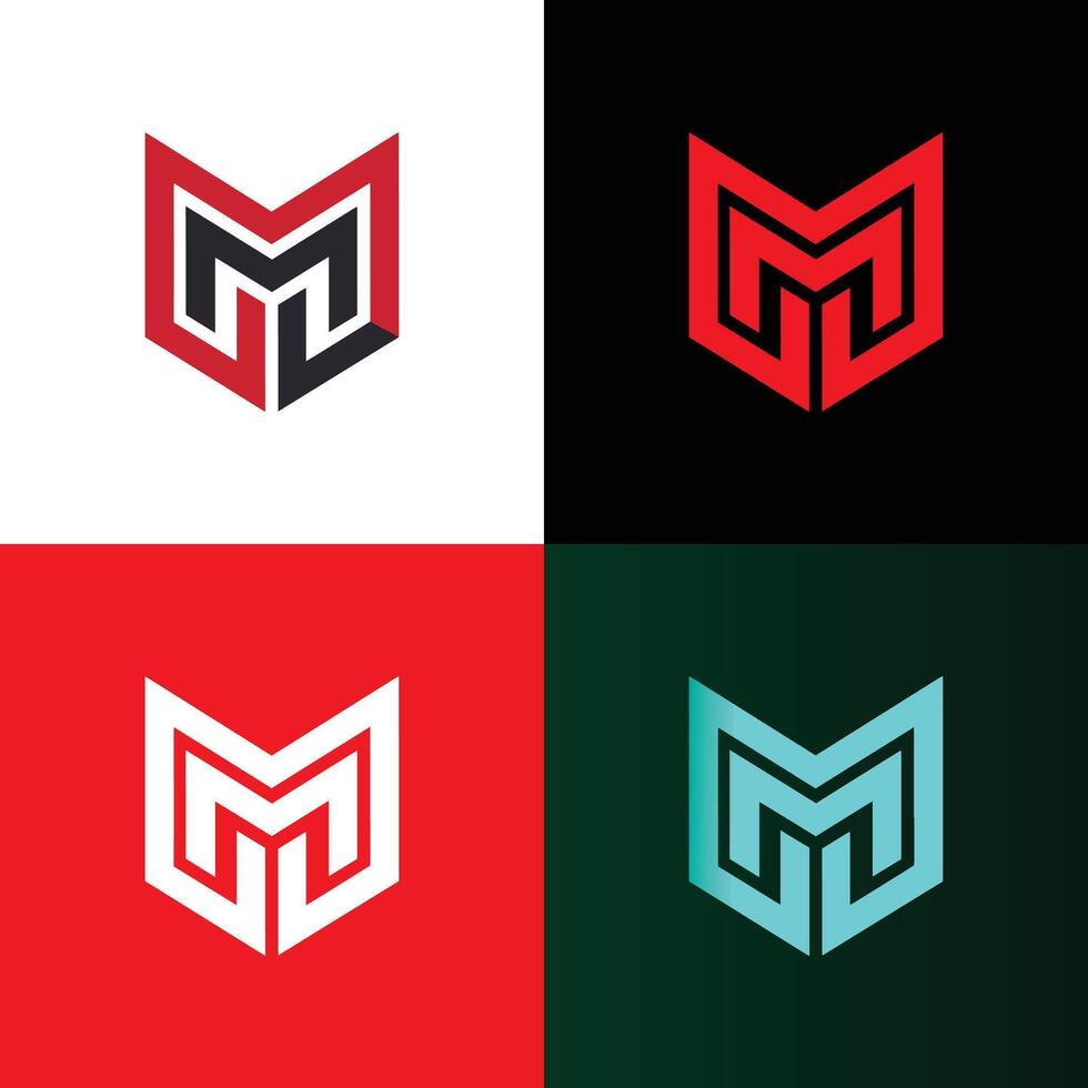 Modern monogram M letter logo design vector