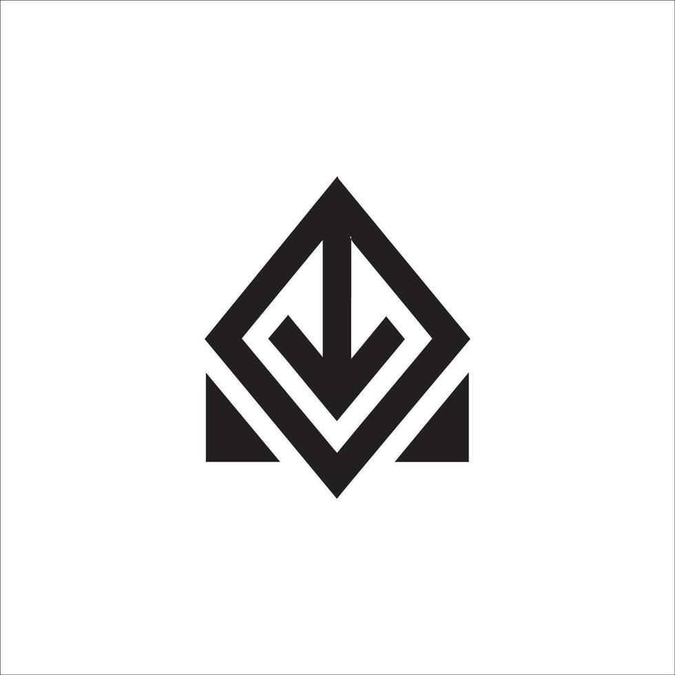 Abstract geometric monogram logo with diamond and arrow elements vector
