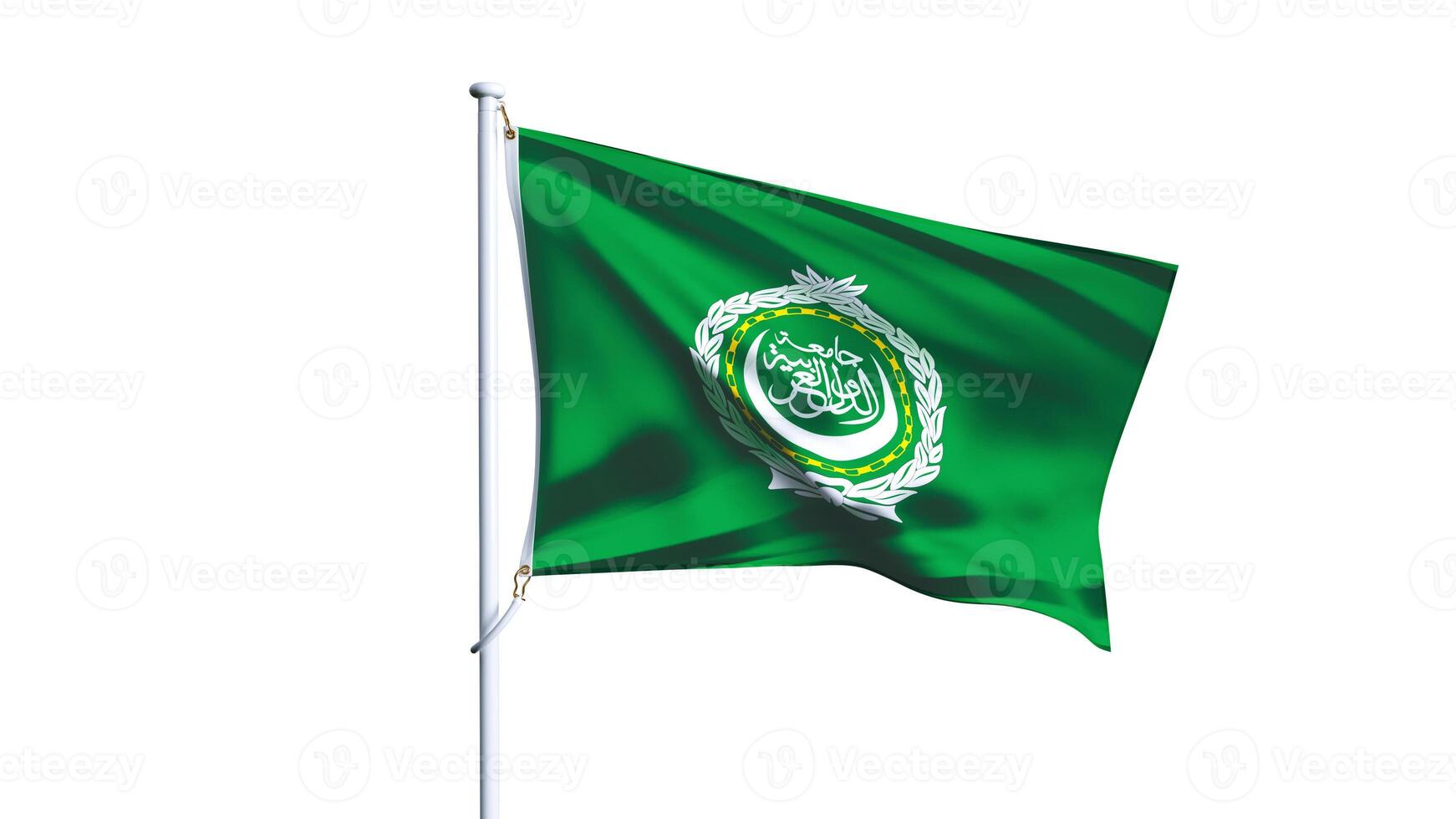 Waving flag of ligue arabe isolated on white background. 3D render photo