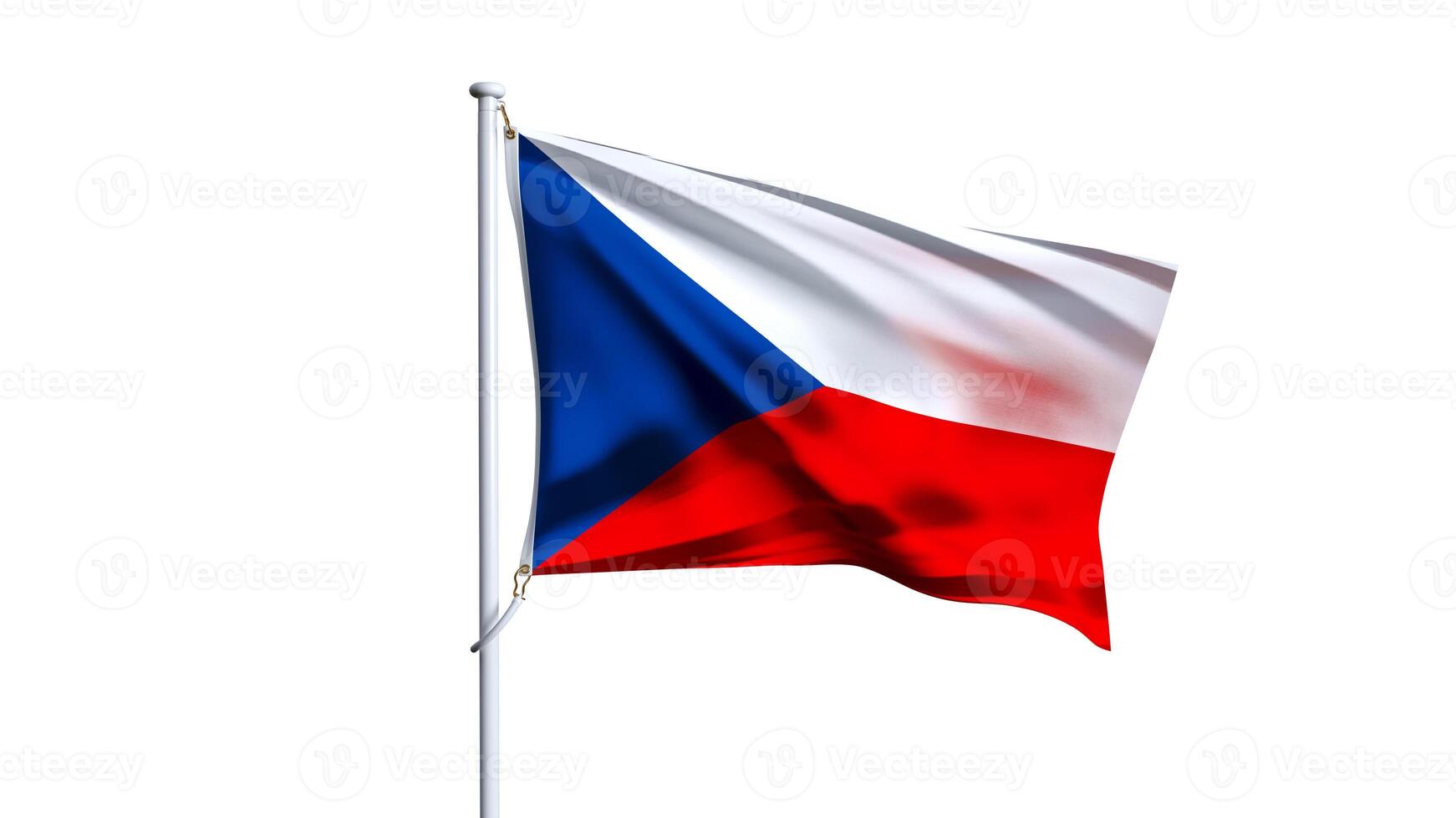 Waving flag of czech republic isolated on white background. photo