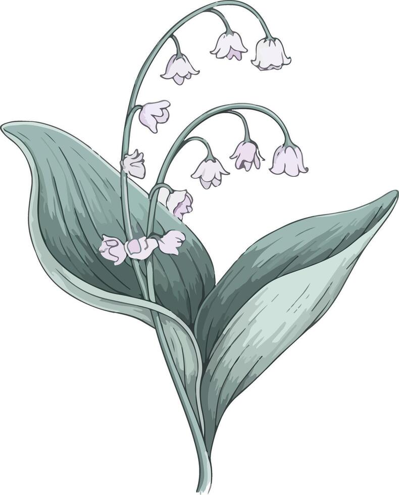 Pastel Petals Graceful Leaf Arrangement vector