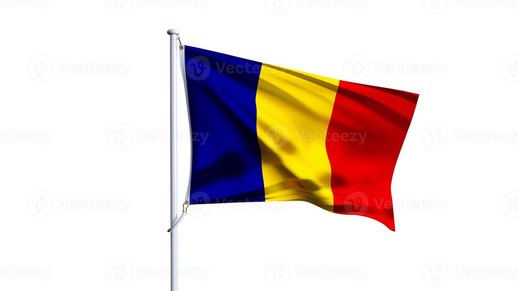 Waving flag of chad isolated on white background. photo