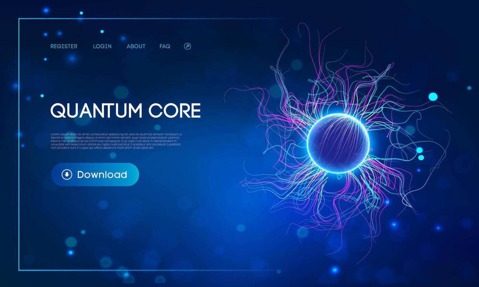 Quantum computing security and AI technology background. Exploring Quantum computing and brain technology mechanics. Edge Computing futuristic flow background. vector