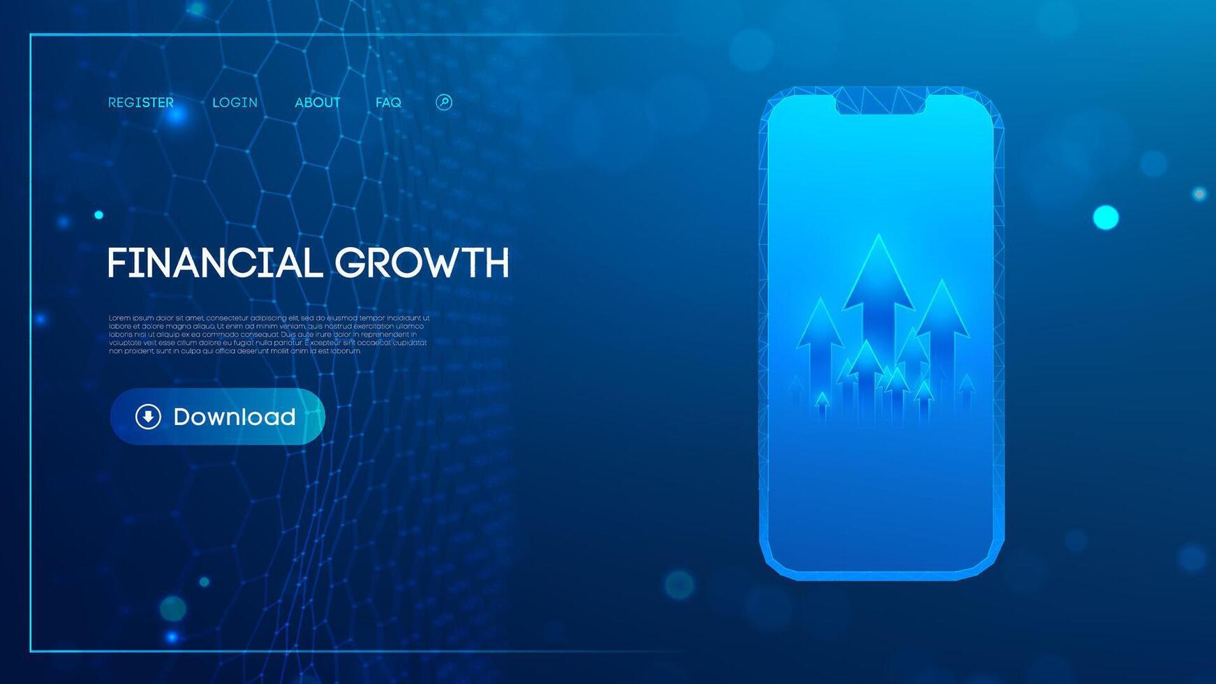 Mobile Trading Finance and Cryptocurrency Background. 3D Futuristic Financial Market Concept with Growth Arrows, Online Payments, Stock Charts, and Digital Currency Exchange vector