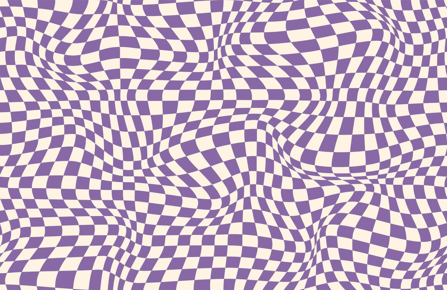 Groovy checker seamless pattern, wavy abstract retro checkerboard background. Trippy wave board geometric. Funky square warp y2k chess psychedelic 90s print. vector