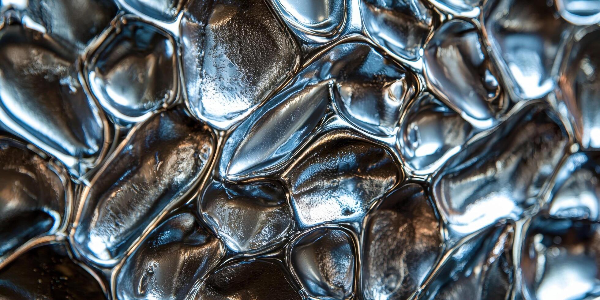A close up of a metal surface with many different shapes photo