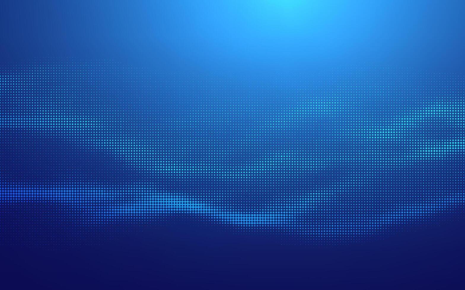 Blue Futuristic Tech Background with Digital Grid, Blockchain Elements. Fintech Cryptocurrency, Bitcoin, Data Flow and Geometric Mosaic Design. vector