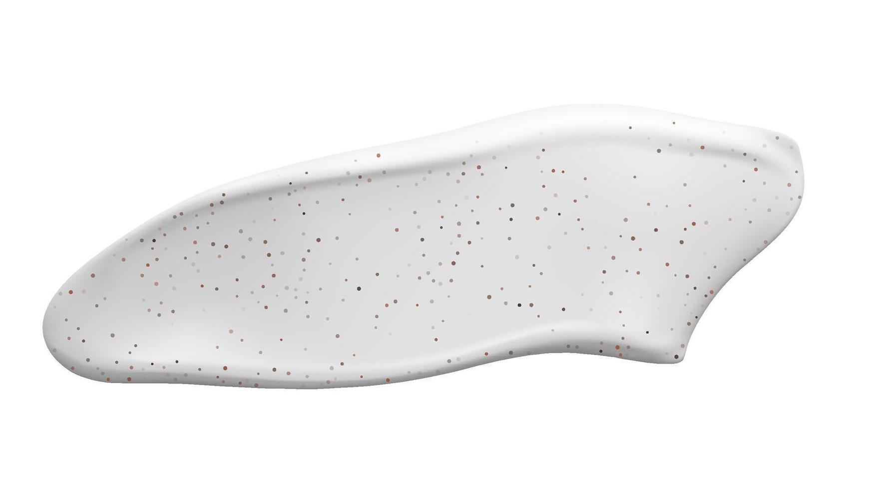 Cream swatch body sugar scrub texture for cosmetic skincare and foam design, perfect for background use in facial cleanser, beauty product, and body care concepts. vector