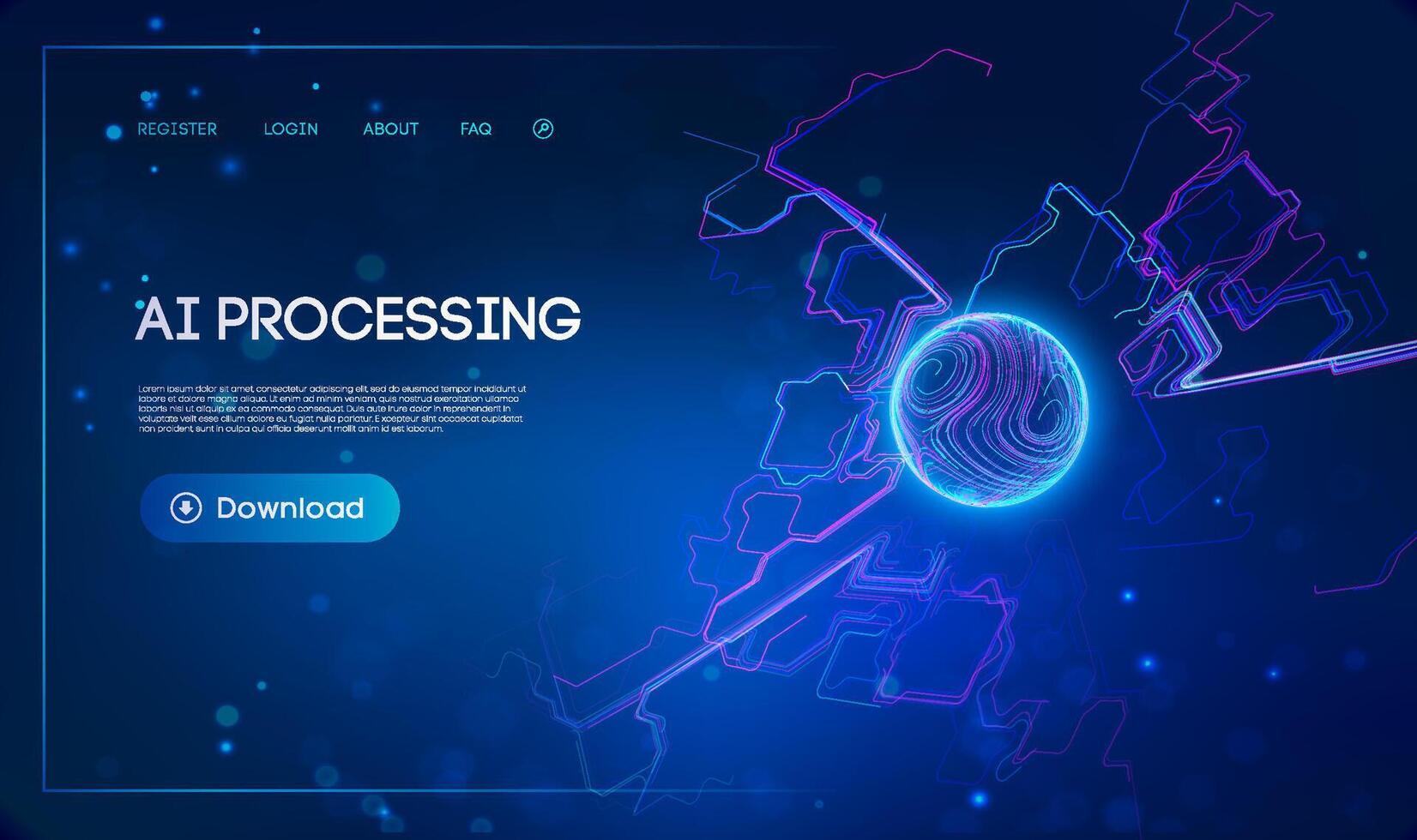 Ai automation and process optimization. Business Ai data mining concept. Machine learning and data analysis technology background. vector