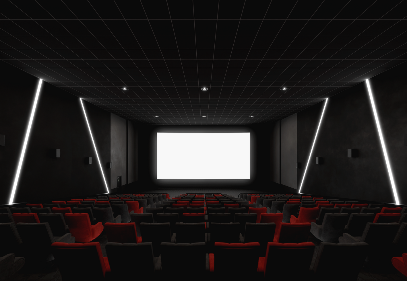 Realistic cinema screen mockup psd