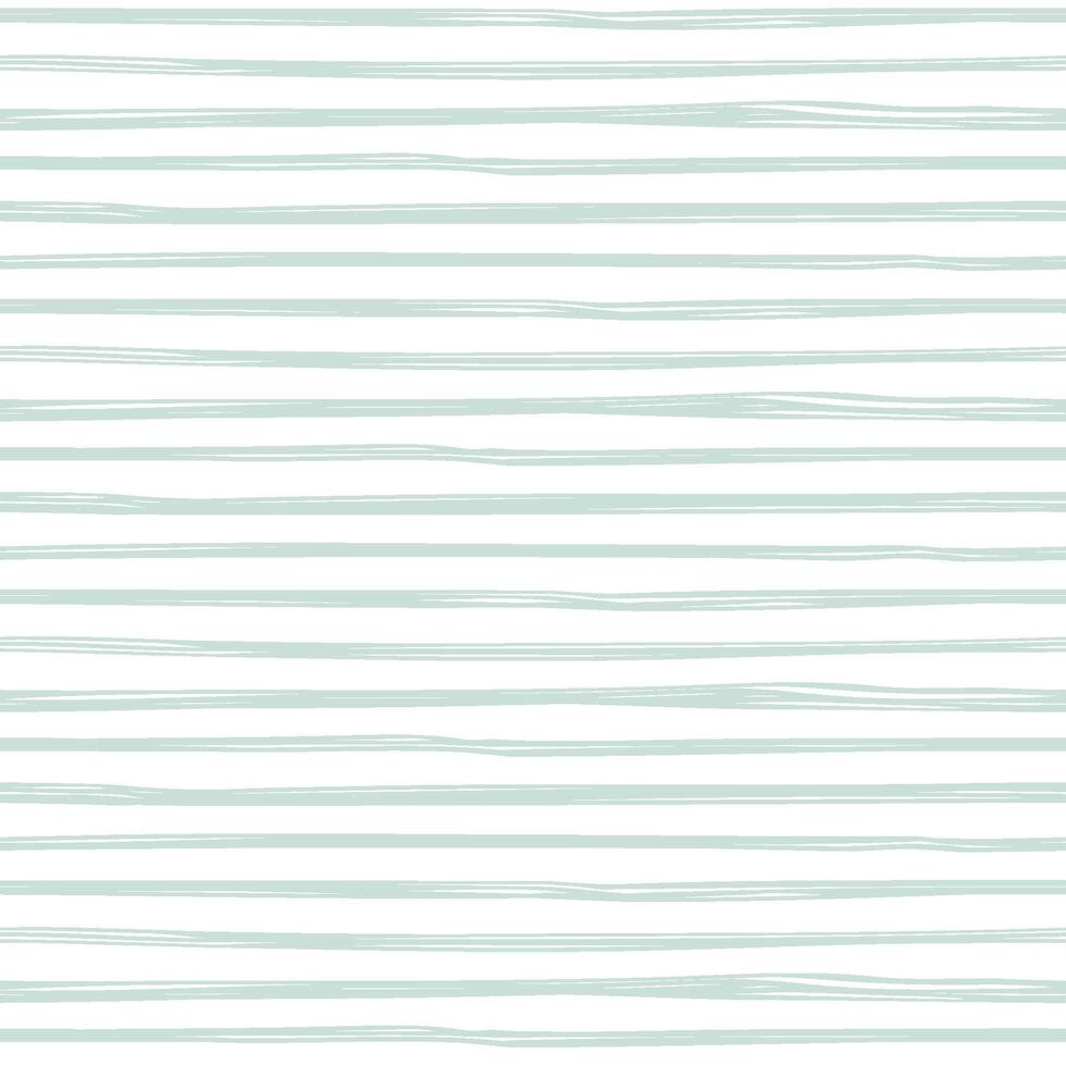 Hand drawn light green stripes on white background. Doodle strokes seamless pattern. Summer striped design for textile design, wallpaper, coastal beach and seaside decorative paper vector