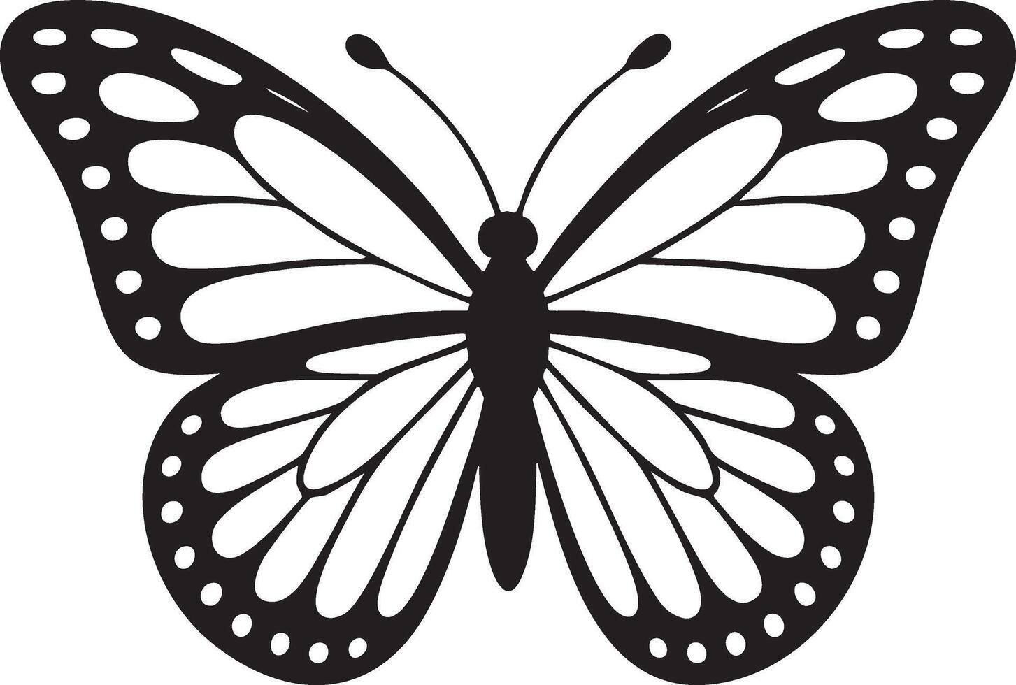 Elegant Monarch Butterfly Silhouette Design Graphic vector