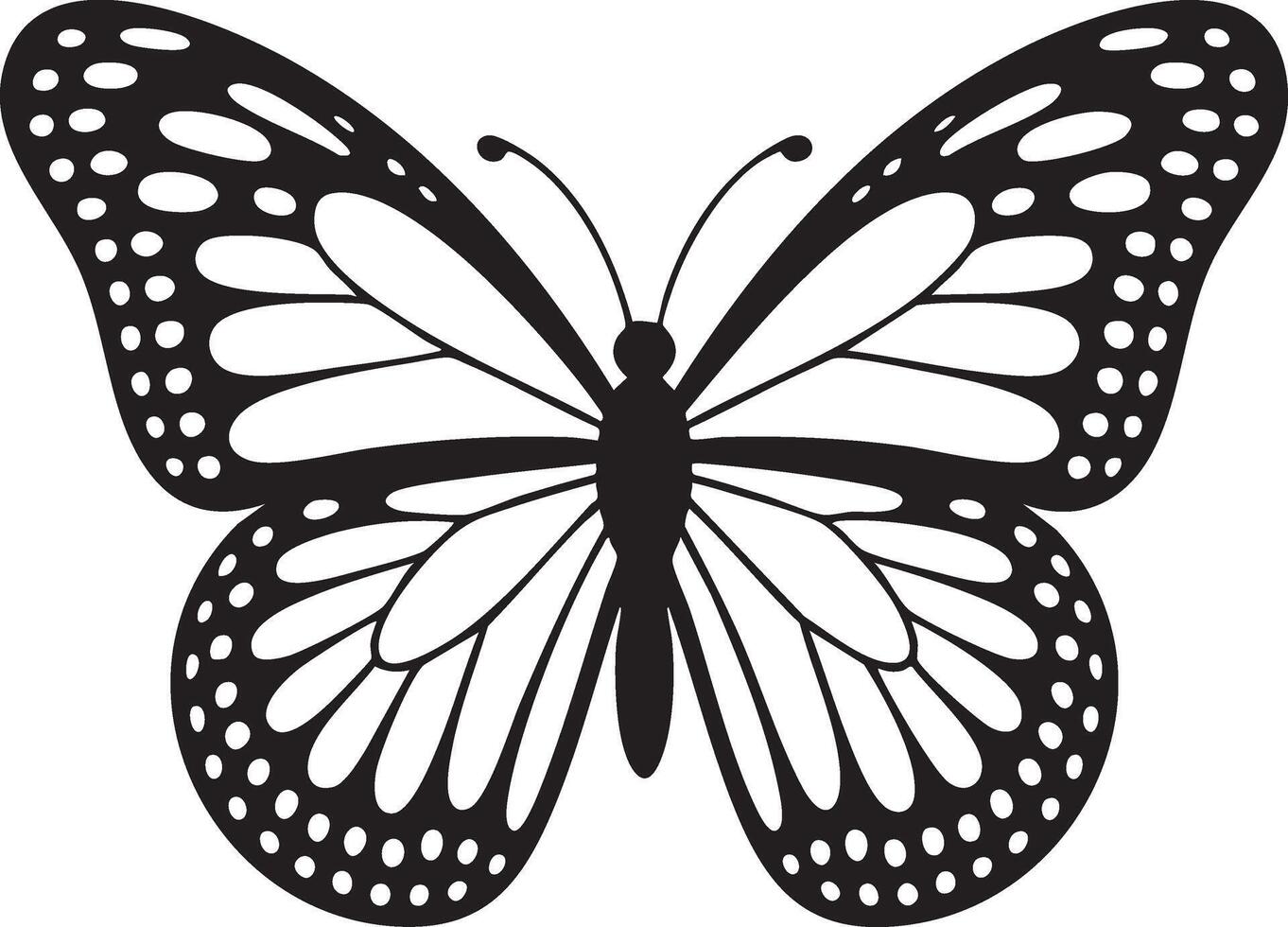 Elegant Monarch Butterfly Silhouette with Dotted Wings vector