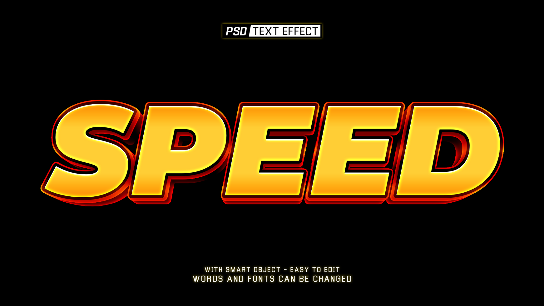 speed 02 3d text effect psd
