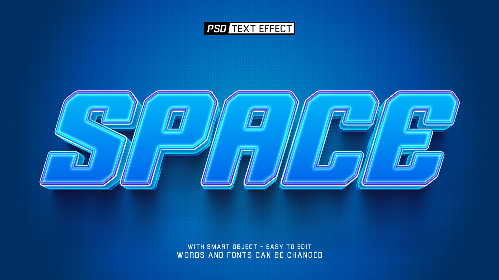 space cyberpunk 3d text effect psd