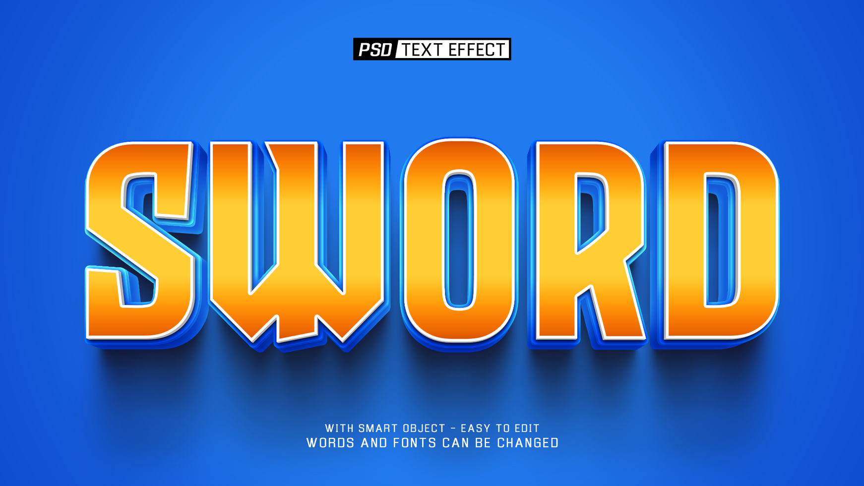 sword 3d text effect psd