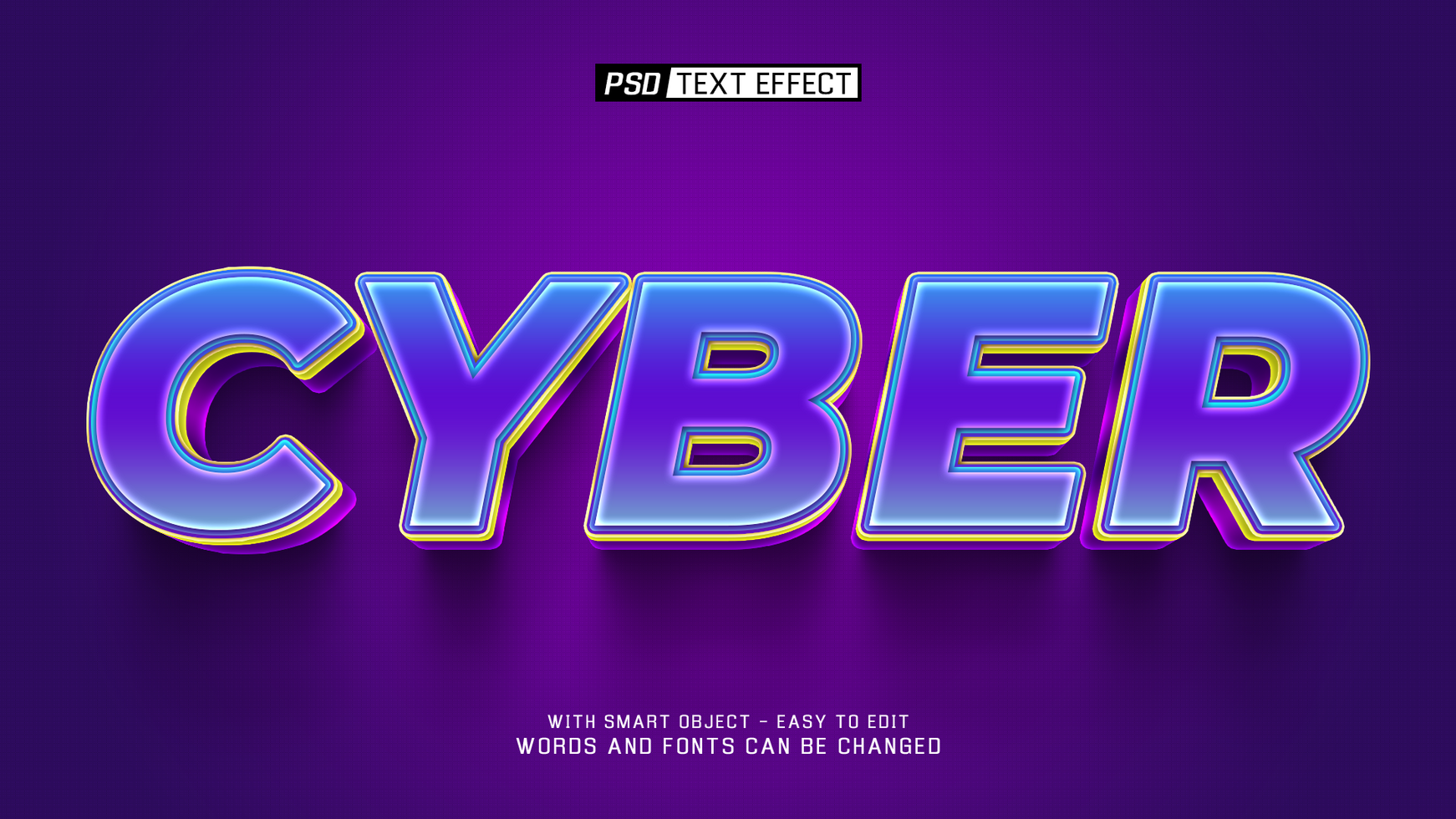 cyberpunk 3d text effect psd