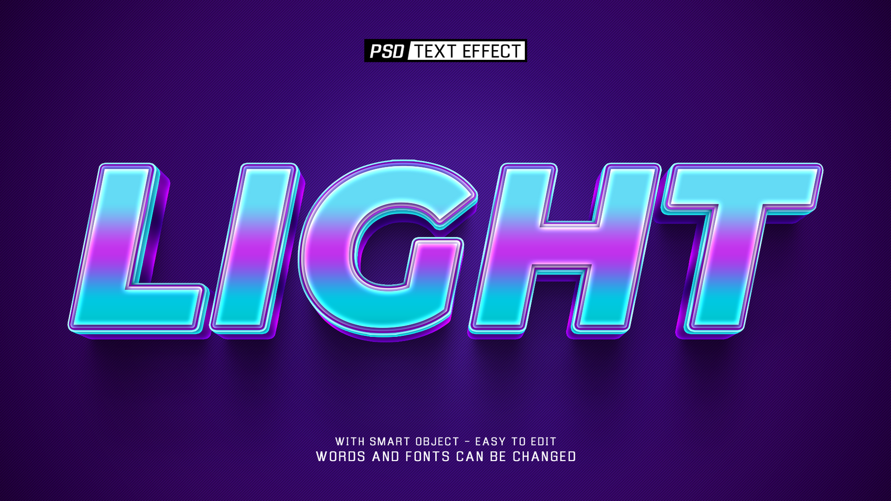 light cyberpunk 3d text effect psd