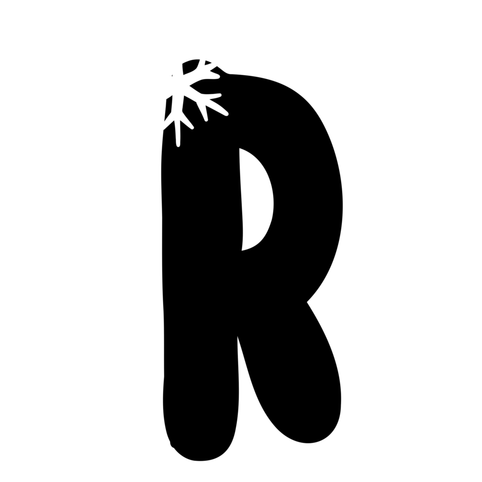 R snowflake alphabet png