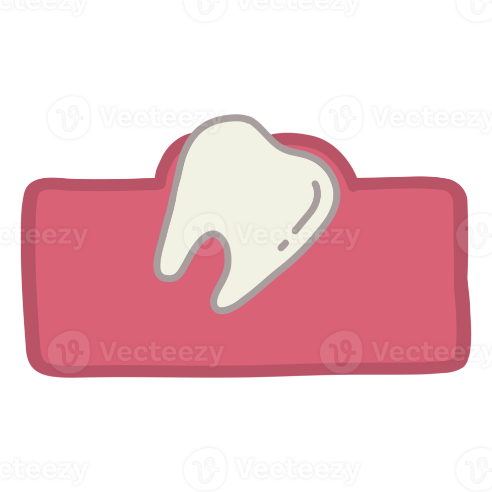 tooth icon in cartoon style on transparent background png
