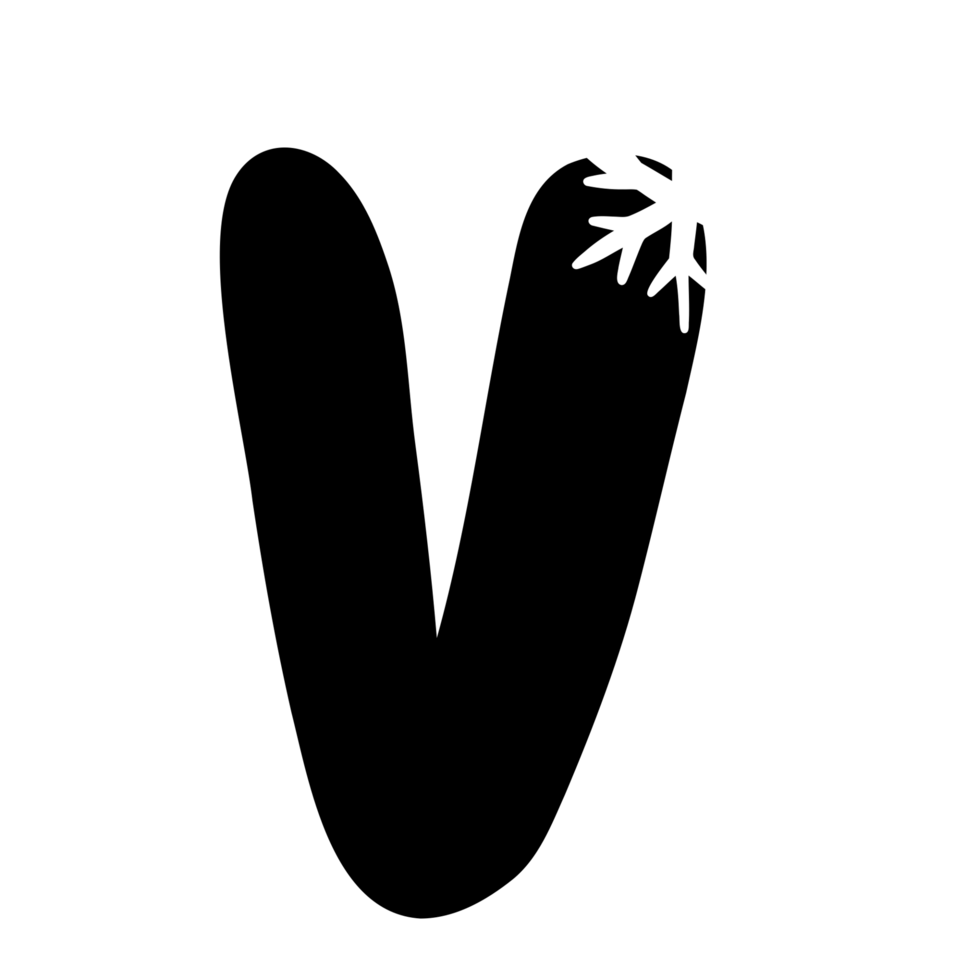 V snowflake alphabet png