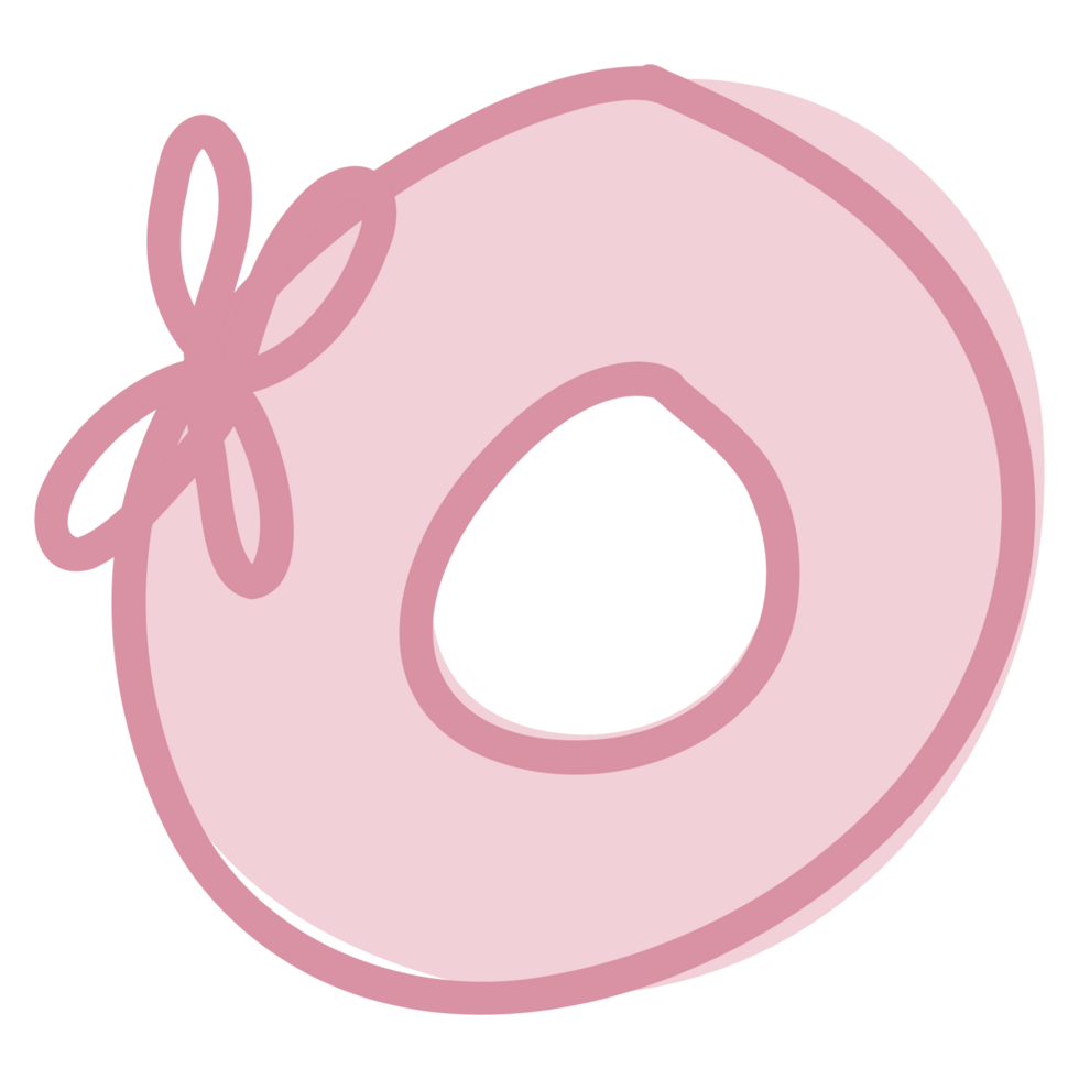O alphabet with pink bow png