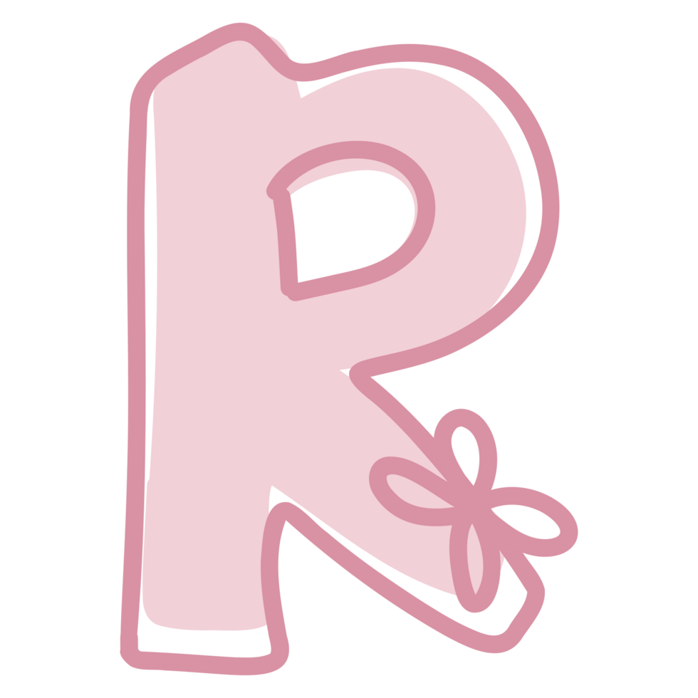R alphabet with pink bow png